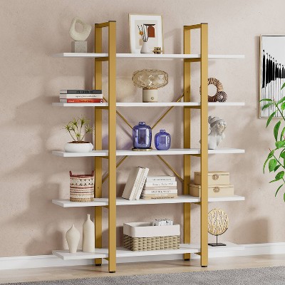 Hommoo 72" Tall 5-Tier Vintage Industrial Bookshelf