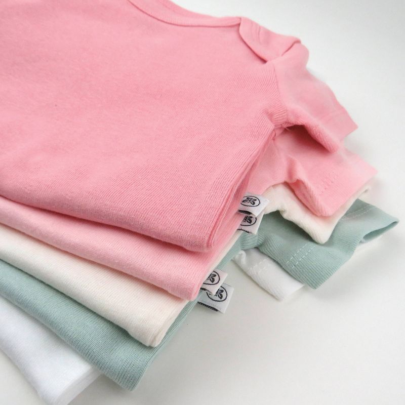 Honest Baby Girls' 5pk Short Sleeve Bodysuit - Pink, 3 of 4