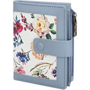 Clotth Womens Wallet - RFID Blocking Stylish Floral Vegan Leather Wallet - Credit Card Holder with Zipper Coin Pocket for Daily Use & Travel - 1 of 4