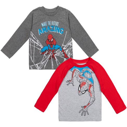 T Shirt Spiderman Boys Long Sleeve Tshirt Top,Licensed Product Marvel 