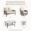 XIZZI Outdoor Patio Swivel Chair Conversation Set, 3/5/7/8 Piece Sofa Sets w/ Side Table, 360° Swivel Seats & Optional Coffee Table/Loveseat - 3 of 4