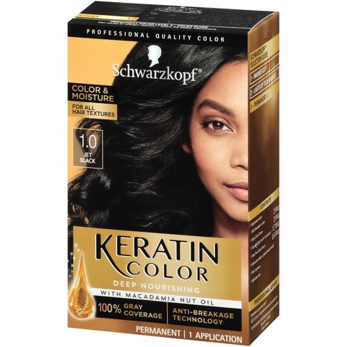 inrichting werkzaamheid neef Schwarzkopf Keratin Color Jet Black Permanent Hair Color - 6.2 Fl Oz :  Target