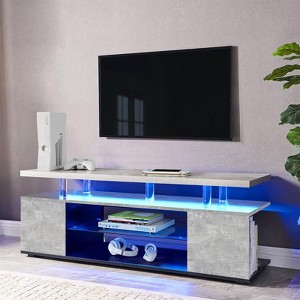 FONTOI TV Stands for Televisions up to 70", Gaming Entertainment Center Storage Console Table for Living room, Gray, 16"*21"*63" - 1 of 4