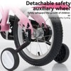 NAYSAYE Bicycles 18 Inch Kids Bike with Training Wheels Adjustable Saddle for Neighborhood Rides, Pink, 43.3"*20.3"*28.9" - 3 of 4