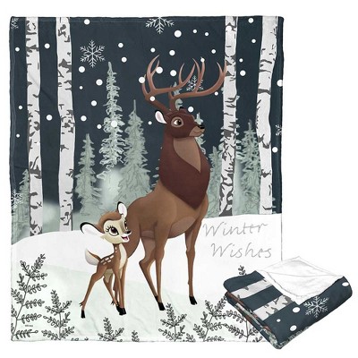 Bambi 80th Celebration Winter Wishes Silk Touch Throw Blanket