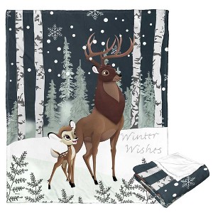 Bambi 80th Celebration Winter Wishes Silk Touch Throw Blanket - 1 of 4