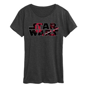 Women's - Star Wars - Logo Darth Vader Short Sleeve Graphic T-Shirt - 1 of 4