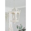 VYNXARIA 4 - Light Distressed White Wood Ceiling Lights, Traditional Street Light Inspired Hanging Chandelier with Adjustable Chain - 2 of 4