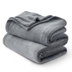 Bedsure Flannel Blanket – Solid Color Plush Throw, Ultra Soft and Fuzzy, 280GSM Lightweight Cozy Blanket for Bed or Couch - 1 of 4