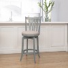 Hillsdale Furniture 25.75" Savana Swivel Counter Height Barstool Blue (Wirebrush)/Cream : Upholstered, Wood Legs, 250lb Capacity - 2 of 4