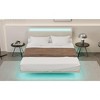 CAVINAS Upholstered Floating Full/Queen Bed Frame,Vertical Channel Design Velvet Fabric Bed with LED Lights,No Box Springs Needed - 2 of 4