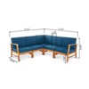 FIONECA 5-Piece Outdoor Sofa Set, Blue Cushioned Patio Conversation Furniture with Coffee Table, PE Rattan Sectional for Garden, Backyard, Balcony - 2 of 4