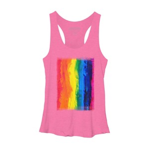 Adult Design By Humans Vertical Artistic Pride Flag By stevej Racerback Tank Top - 1 of 2