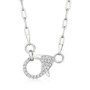 Ross-Simons Sterling Silver Paper Clip Link Necklace With 0.25 ct. t.w. Diamond Lobster Clasp - 1 of 4