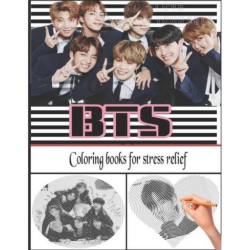 Bts Coloring Book For Stress Relief By Spirals Line Paperback Target