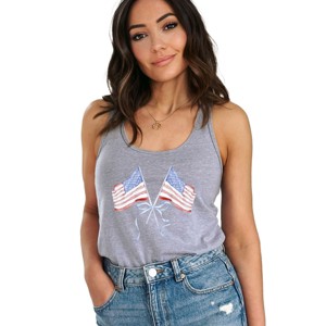 Simply Sage Market Flags Crossed Coquette Racerback Tank - 1 of 4