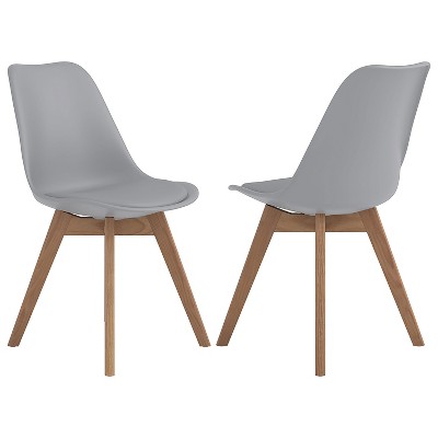 Simple Relax Set of 2 Faux Leather Upholstered Dining Side Chairs