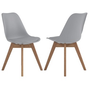 Simple Relax Set of 2 Faux Leather Upholstered Dining Side Chairs - 1 of 4