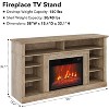 TackView 58" Electric Fireplace TV Stand,Stand for TVs up to 65", Remote Control, Entertainment Center for Living Room or Bedroom,brown - 3 of 4