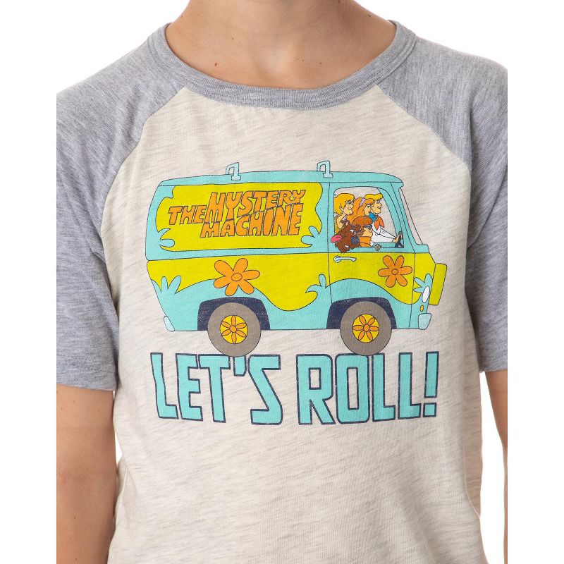 Scooby-Doo Boy's The Mystery Machine Let's Roll Collectible Raglan T-Shirt, 2 of 4