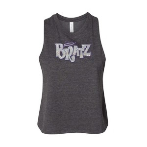 Women's Bratz Bling'd Out Logo Graphic Racerback Tank - Heather Charcoal - Medium - 1 of 3