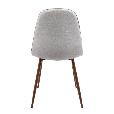 Set of 2 High-Back Gray Upholstered Parsons Dining Chairs