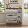 FUFU&GAGA White Shoe Storage Cabinet with Foldable Compartments and Drawer - image 3 of 4