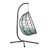 NicBex Egg-Shaped Hammock Chair with Stand,Porch Swing Chair with Cushion,Wicker Hanging Chair Outdoor for Bedroom,Living Room,Balcony,Dark Gray - 4 of 4
