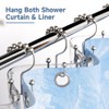 Aoibox Smooth Gliding Metal Shower Curtain Hooks with Double Roller Design, Rust Resistant Nickel Finish, Set of 12 for Bathroom - 2 of 4