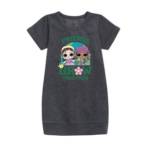 Girls' - LOL Surprise! - Friends Grow Together Graphic Short Sleeve Fleece Dress - 1 of 3