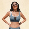 Women's Stylish Two-Tone Sporty Swimsuit Tops -Cupshe - 4 of 4