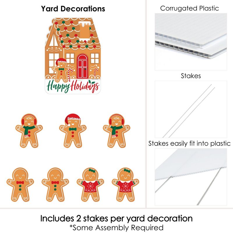 Big Dot of Happiness Gingerbread Christmas - Yard Sign and Outdoor Lawn Decorations - Gingerbread Man Holiday Party Yard Signs - Set of 8, 5 of 8