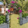 Metal Garden Arch W55" x H94.5" Garden Arbor Trellis Climbing Plants Support Rose Arch Outdoor Arch Black - 2 of 4