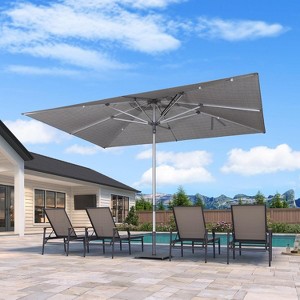 PURPLE LEAF Outdoor Patio Umbrella Market Table Sun Umbrellas with 8 Aluminum Sturdy Ribs for Backyard Deck Garden Pool - 1 of 1