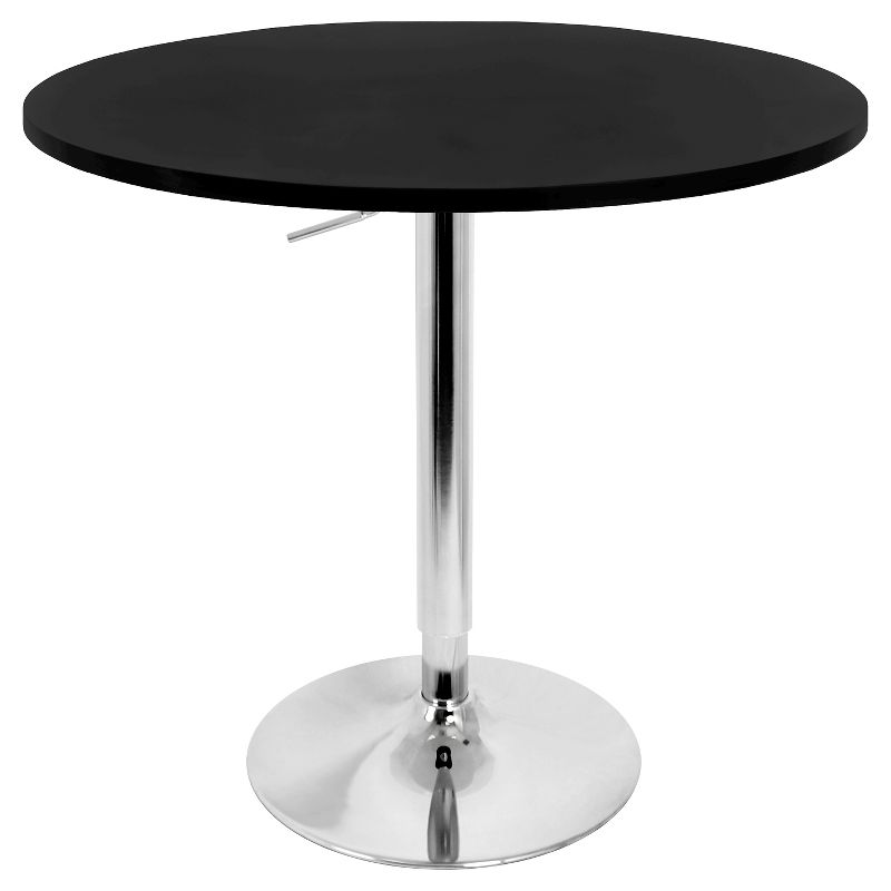 27.5" Elia Contemporary Adjustable Bar Height Pub Table Wood Top with Chrome Frame - LumiSource, 5 of 6