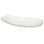 Classic Touch Glass Oblong Tray with Gold Edge 15.5"L