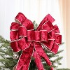 Aoibox Burgundy Velvet Christmas Tree Topper Bow 13 x 53 Inch Large Decorative Bow with Long Streamers for Wreaths Doors Staircase - 4 of 4