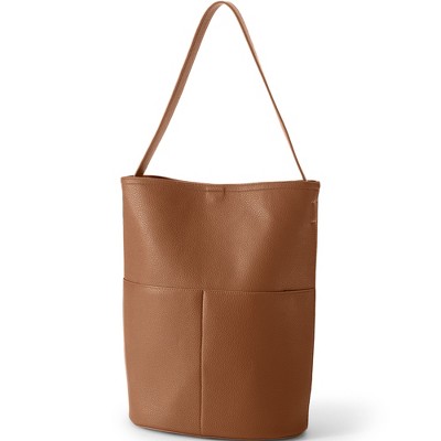 Lands' End Women's Faux Leather Bucket Bag
