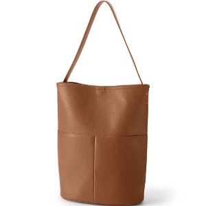 Lands' End Women's Faux Leather Bucket Bag - 1 of 3