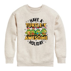 Boys' - Teenage Mutant Ninja Turtles - Turtley Awesome Group Graphic Long Sleeve Fleece Sweatshirt - 1 of 4