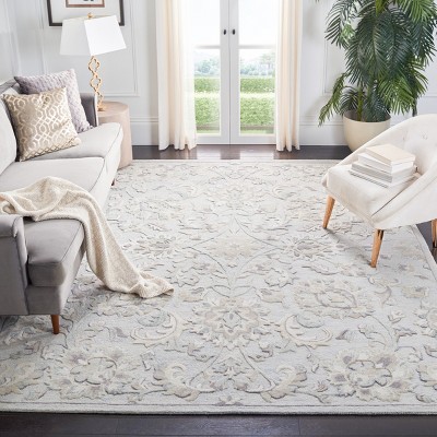 Light Blue Hand-Tufted Wool 8' x 10' Area Rug