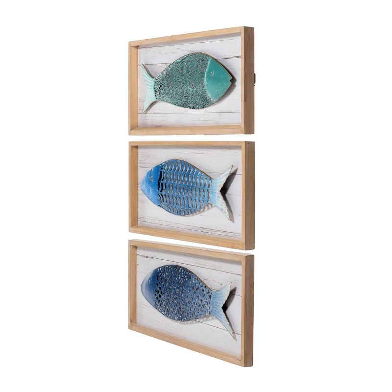 Set of 3 Metal School of Three Fish Wall Art Panels - StyleCraft, 3 of 10
