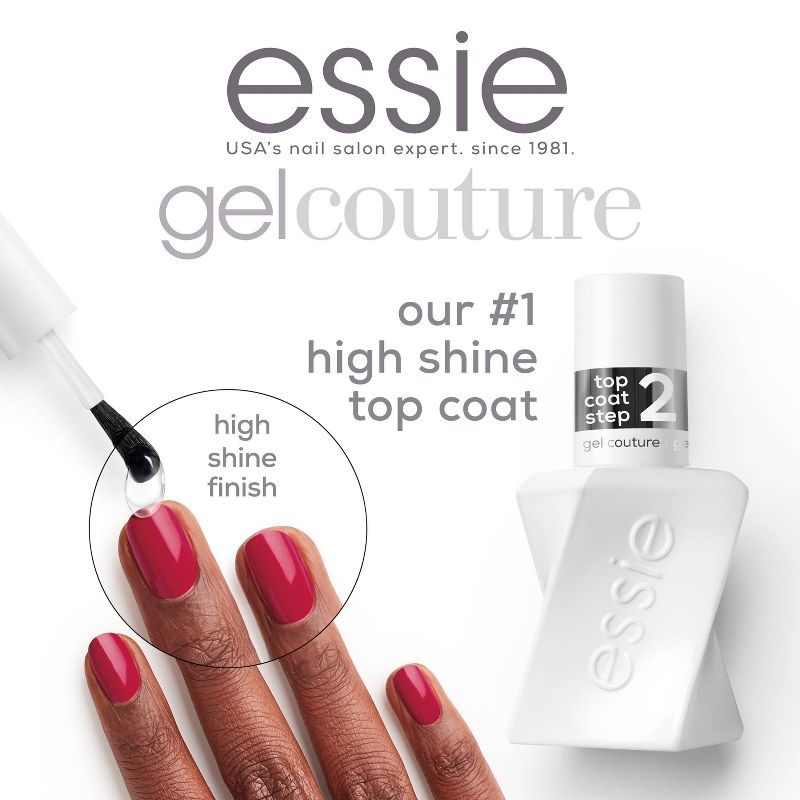 essie Gel Couture clear nail polish top coat - 0.46 fl oz: Longwear, High Shine, Vegan & Formaldehyde-Free, 6 of 17