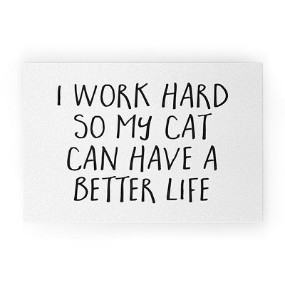 Envyart Cat Better Life Small Looped Vinyl Welcome Mat - Society6 : Target