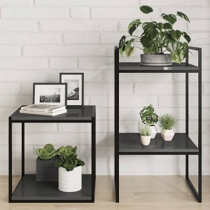 vidaXL Bookshelf Boards 4 pcs High Gloss Gray 15.7"x15.7"x0.6" Engineered Wood - 1 of 4