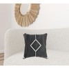 HomeRoots 20" X 20" White And Black 100% Cotton Geometric Zippered Pillow - 2 of 4