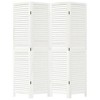 vidaXL Room Divider 4-Panel White - Paulownia Wood Privacy Screen for Bedroom/Living Room/Office, Durable and Easy Folding Partition - 4 of 4