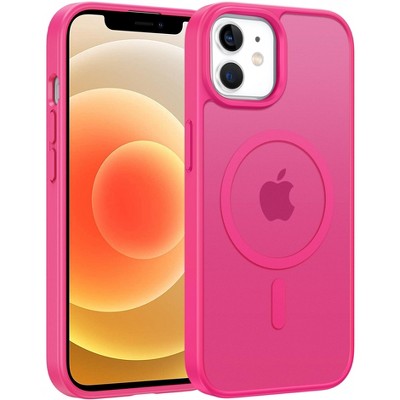 BONGEEK for iPhone 12 Pro Magnetic Military Grade Drop Protection Anti Yellowing Cell Phone Cover -Rugged Durable Shockproof Protective Bumper-Pink