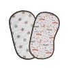 Bacati - Basketball Orange/Gray Muslin 4 pc set of Bibs & Burp Cloths Set - 3 of 3
