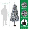 7Ft Snow-Flocked Pre-Lit Christmas Tree – 688 PE Branch Tips, 230 Colorful Lights & Metal Stand, Full Realistic Xmas Decor - 4 of 4